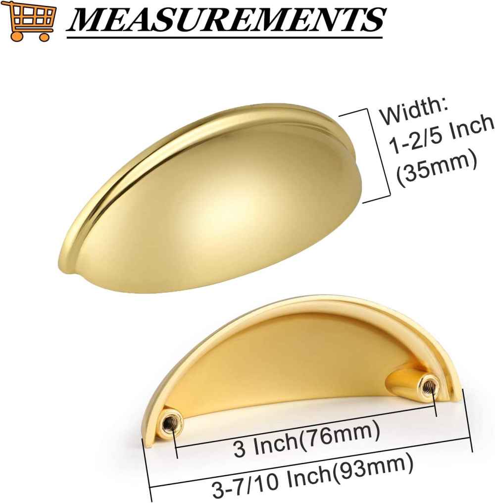 3.07-in. x 0.03-in. Stainless Steel Cabinet Cabinet Handle In Gold