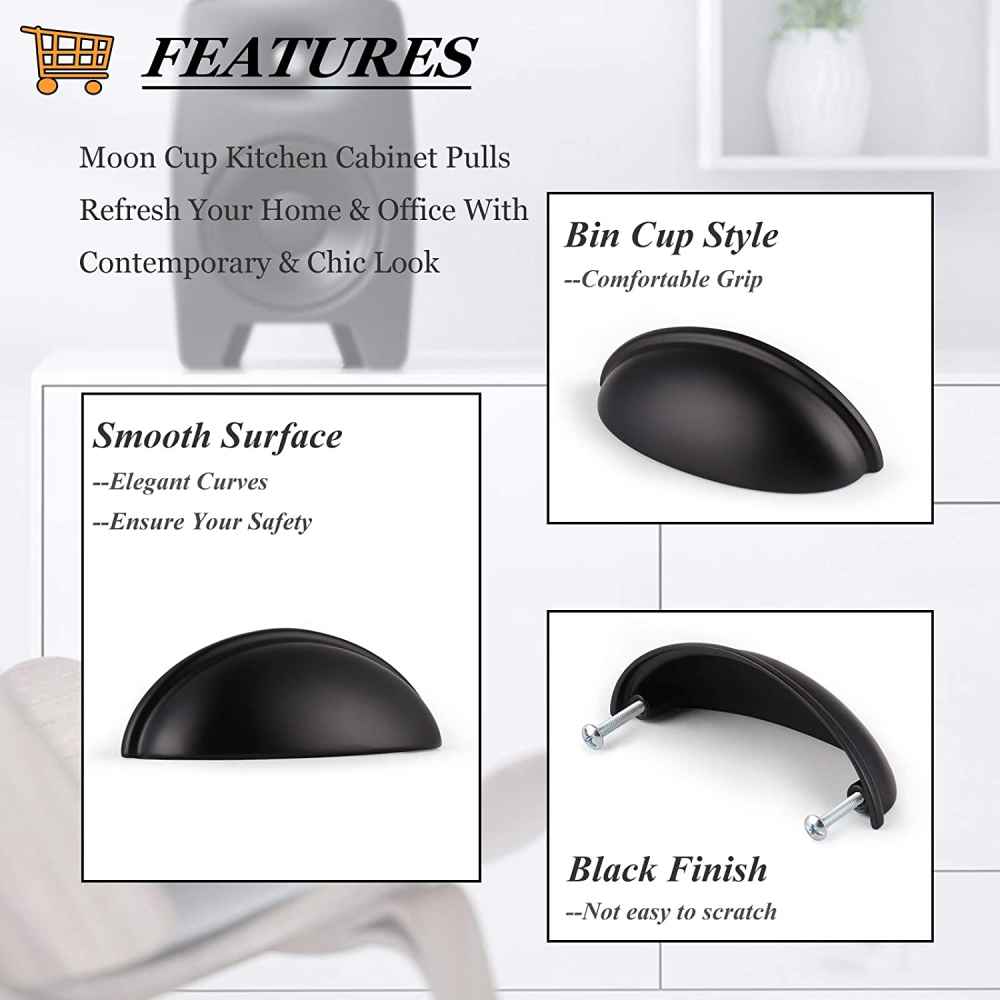 1.04-in. x 0.04-in. Zinc Alloy Cabinet Cabinet Handle In Black