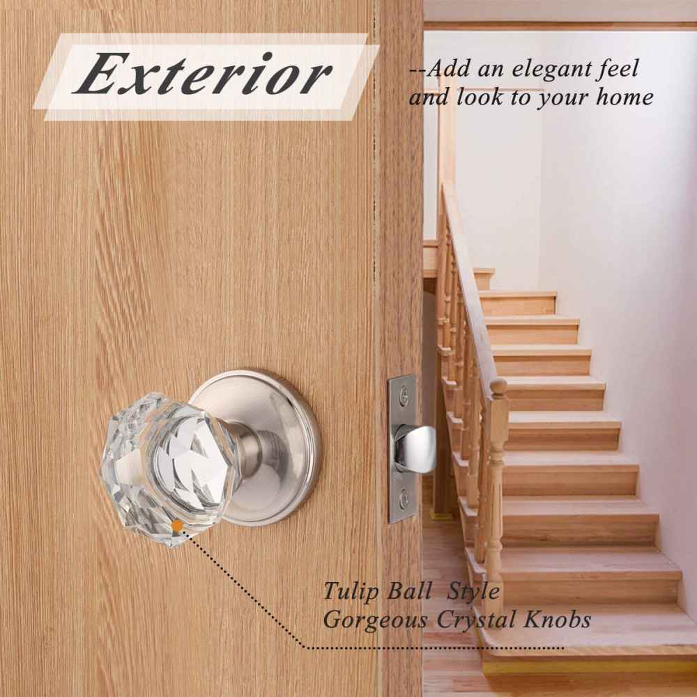 2-in. x 0.03-in. Glass-Zinc Alloy Door Door Lock In Brushed Nickel