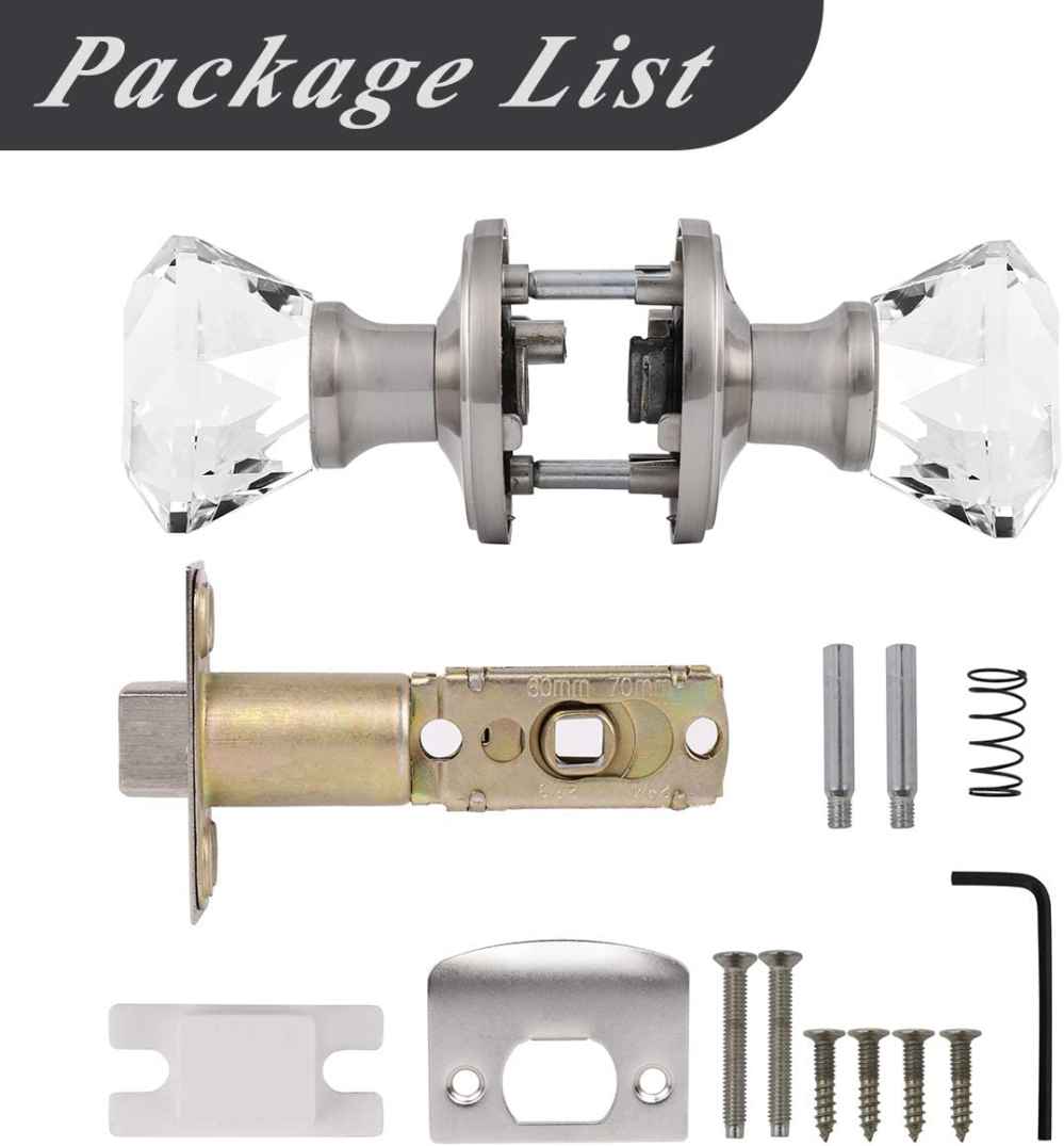 2-in. x 0.03-in. Glass-Zinc Alloy Door Door Lock In Brushed Nickel