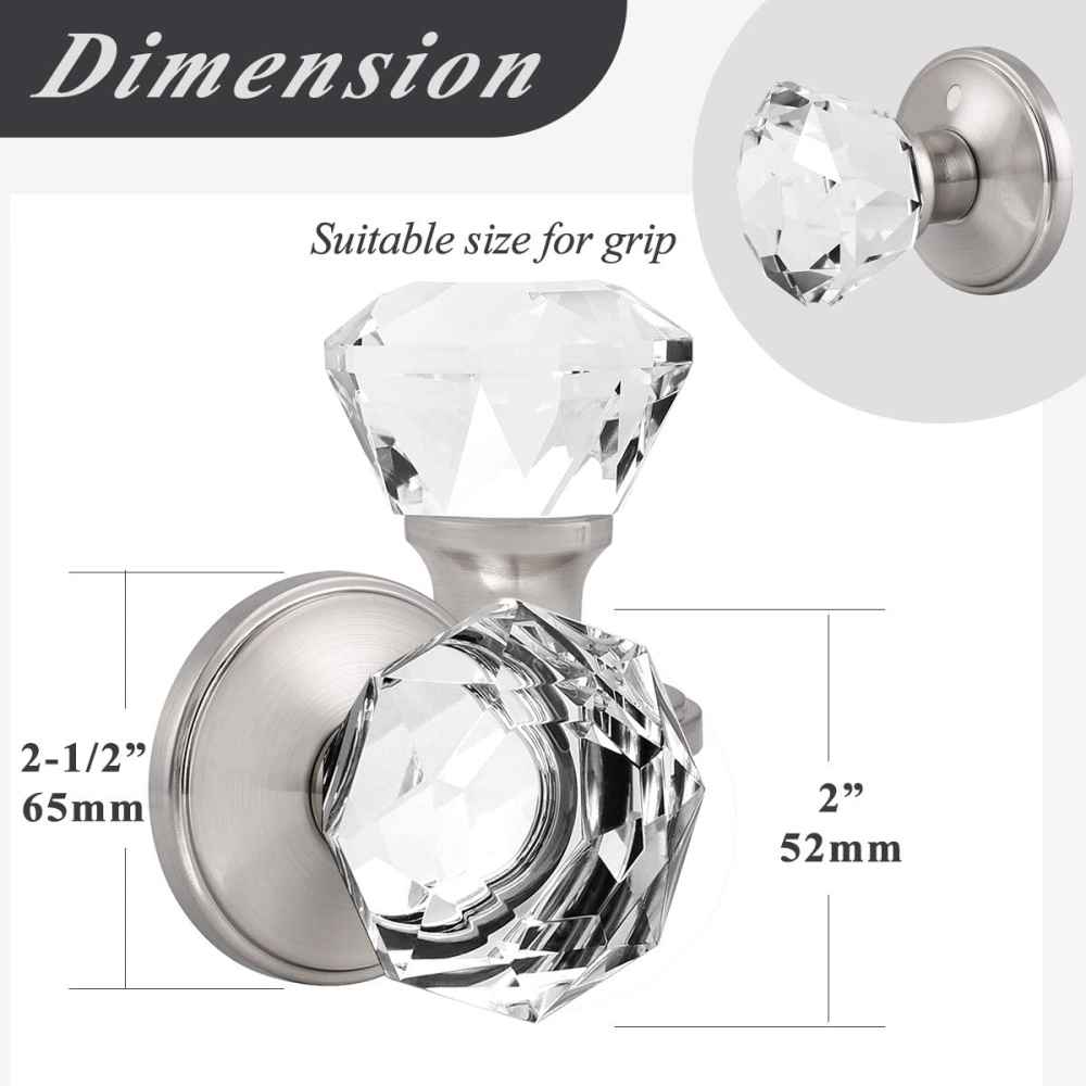 2-in. x 0.03-in. Glass-Zinc Alloy Door Door Lock In Brushed Nickel