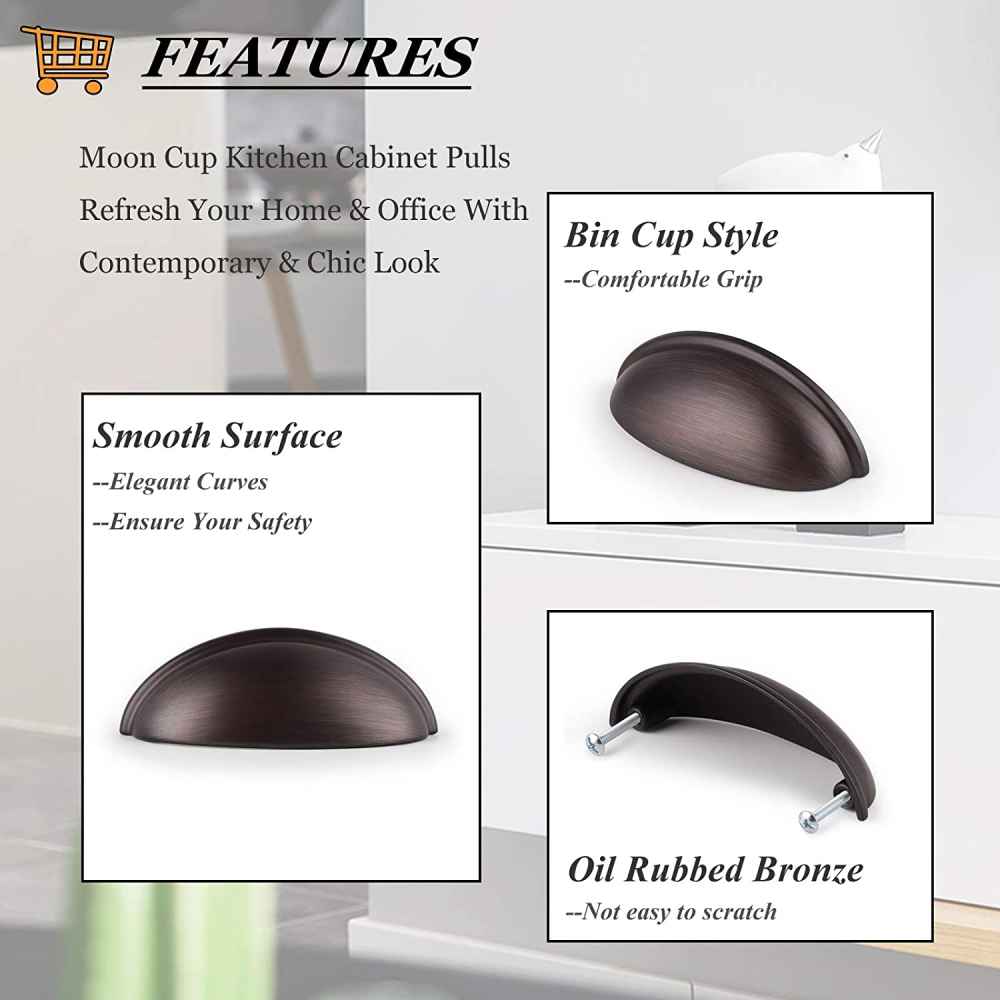 1.04-in. x 0.04-in. Zinc Alloy Cabinet Cabinet Handle In Oil Rubbed Bronze