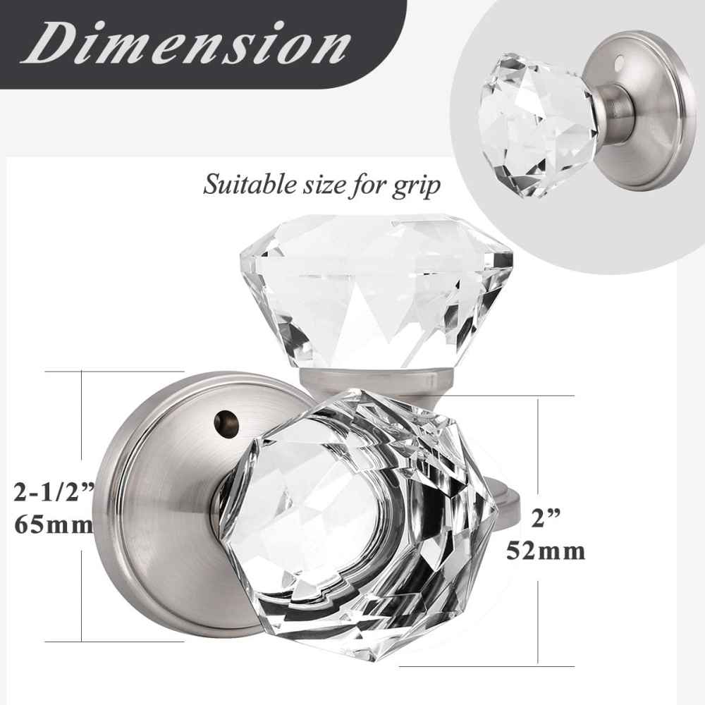2-in. x 0.03-in. Glass-Zinc Alloy Door Door Lock In Brushed Nickel