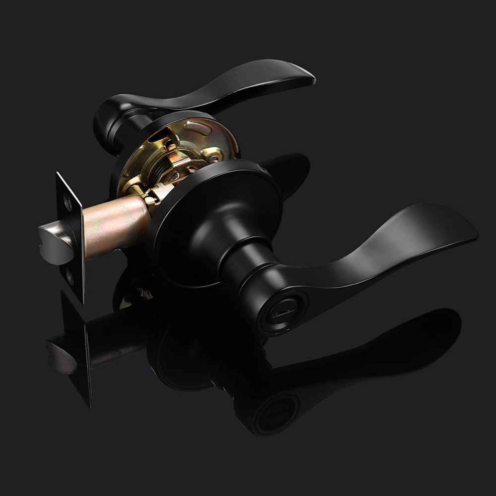 4-in. x 0.03-in. Zinc Alloy Door Door Lock In Black