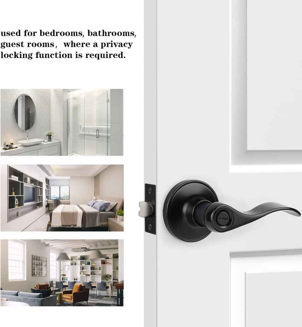 4-in. x 0.03-in. Zinc Alloy Door Door Lock In Black