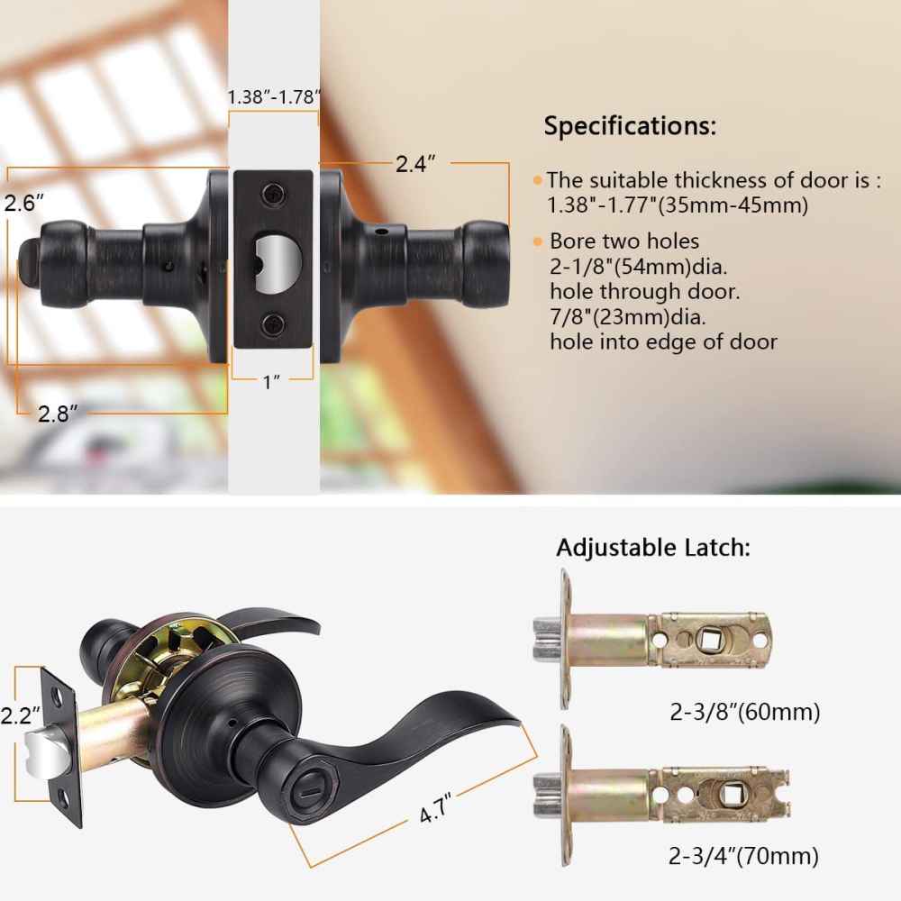 2.5-in. x 0.03-in. Stainless Steel Door Door Lock In Oil Rubbed Bronze