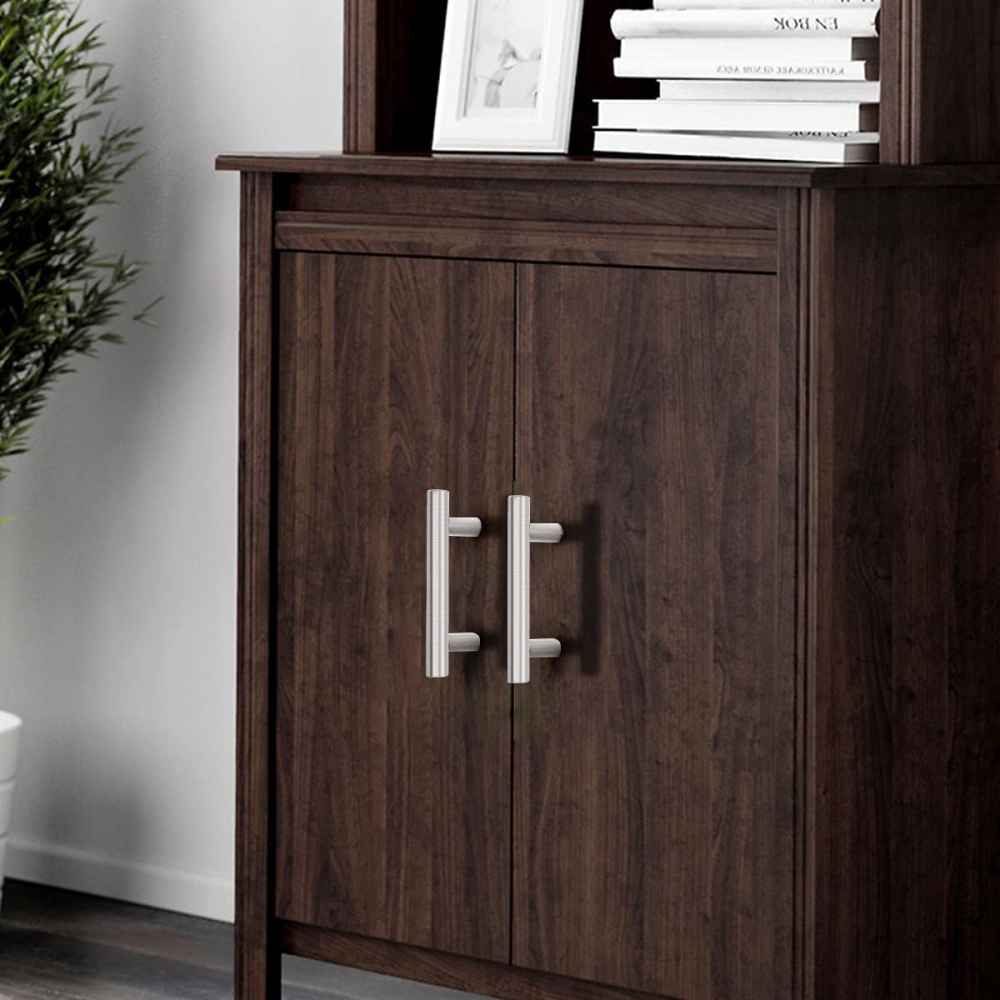 4-in. x 1.25-in. Stainless Steel Cabinet Cabinet Handle In Brushed Nickel