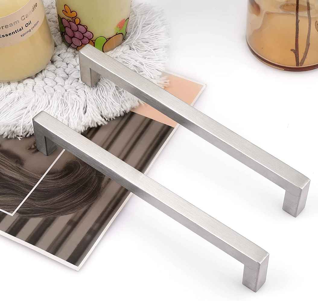 8-in. x 1.25-in. Stainless Steel Cabinet Cabinet Handle In Brushed Nickel