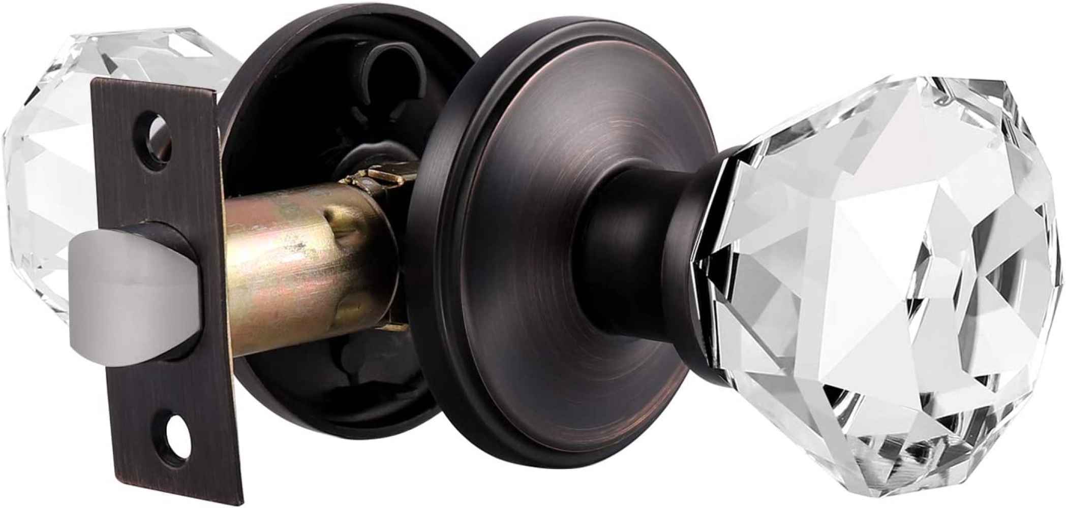 2-in. x 0.03-in. Glass-Zinc Alloy Door Door Lock In Oil Rubbed Bronze