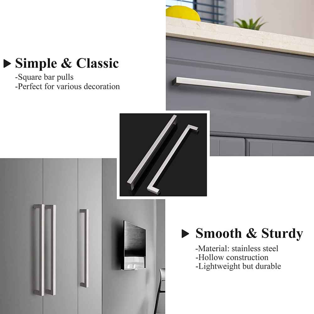 11.08-in. x 1.25-in. Stainless Steel Cabinet Cabinet Handle In Brushed Nickel