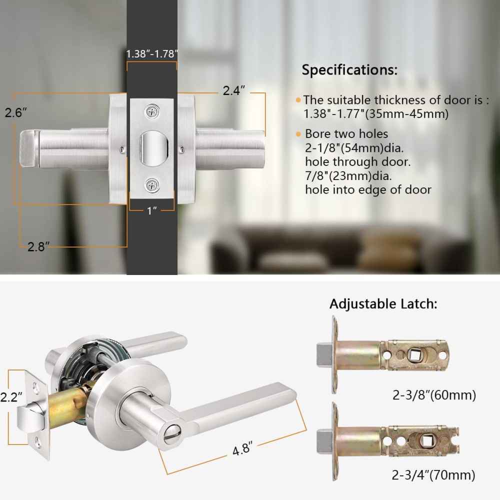 5-in. x 0.01-in. Stainless Steel Door Door Lock In Satin Nickel