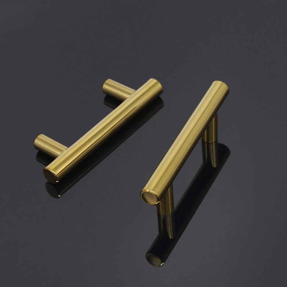 4-in. x 1.25-in. Stainless Steel Cabinet Cabinet Handle In Brushed Gold