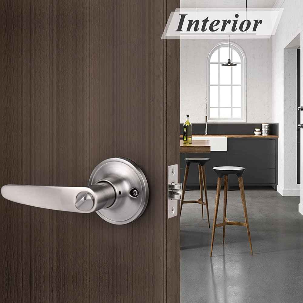 4.72-in. x 0.03-in. Zinc Alloy Door Door Lock In Satin Nickel