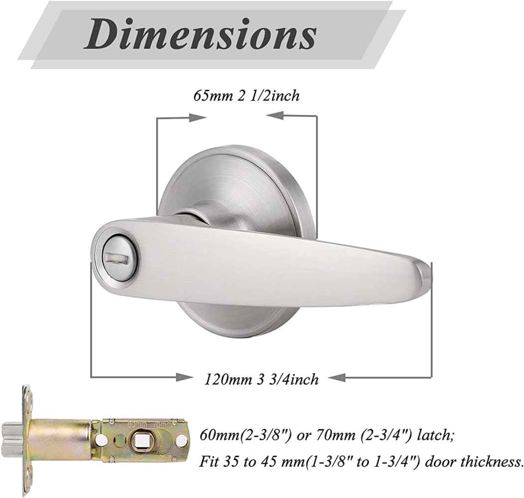 4.72-in. x 0.03-in. Zinc Alloy Door Door Lock In Satin Nickel