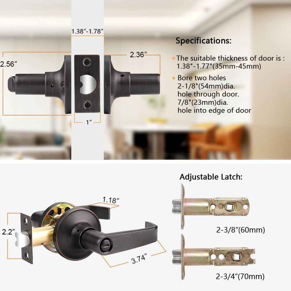 4-in. x 0.03-in. Zinc Alloy Door Door Lock In Oil Rubbed Bronze