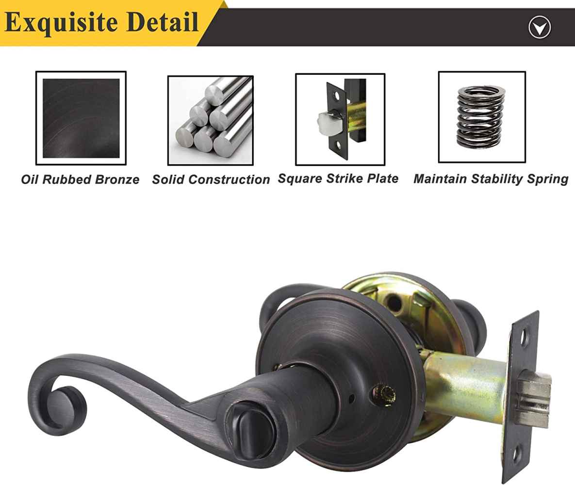 2.5-in. x 0.03-in. Zinc Alloy Door Door Lock In Oil Rubbed Bronze