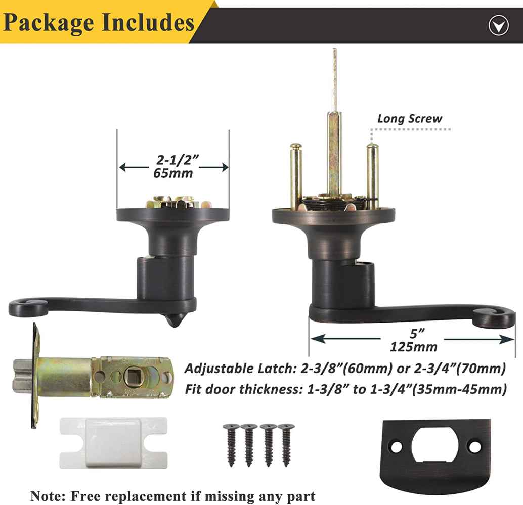 2.5-in. x 0.03-in. Zinc Alloy Door Door Lock In Oil Rubbed Bronze