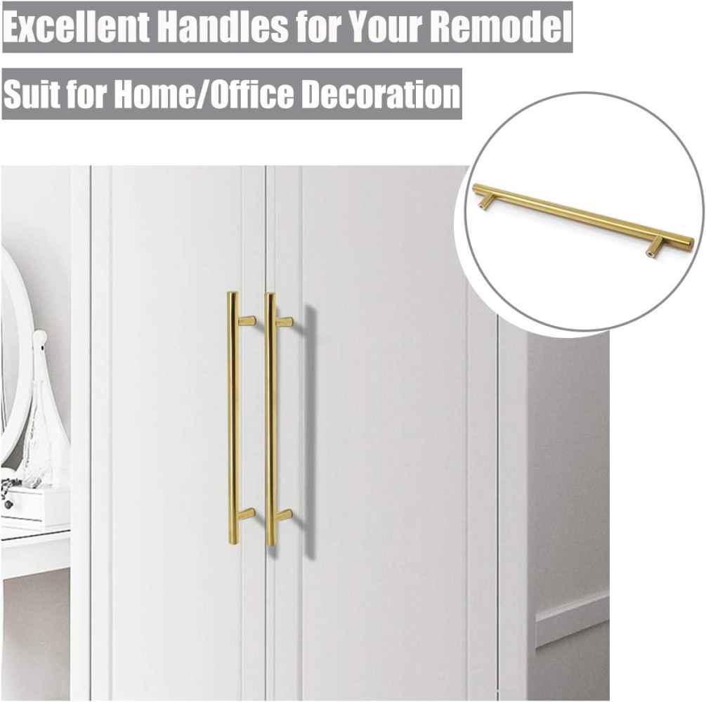 11.03-in. x 1.25-in. Stainless Steel Cabinet Cabinet Handle In Brushed Gold
