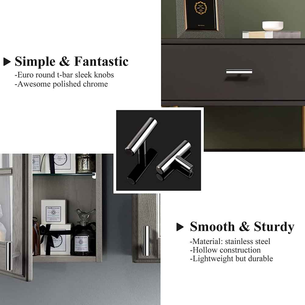 2-in. x 0.03-in. Stainless Steel Cabinet Cabinet Knob In Chrome