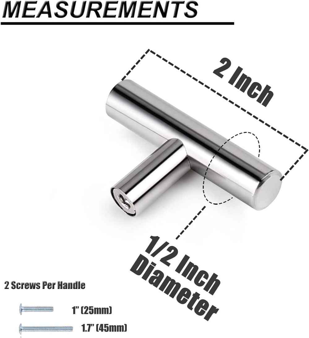 2-in. x 0.03-in. Stainless Steel Cabinet Cabinet Knob In Chrome