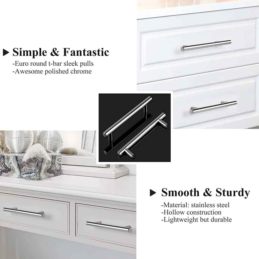 7.56-in. x 1.25-in. Stainless Steel Cabinet Cabinet Handle In Chrome