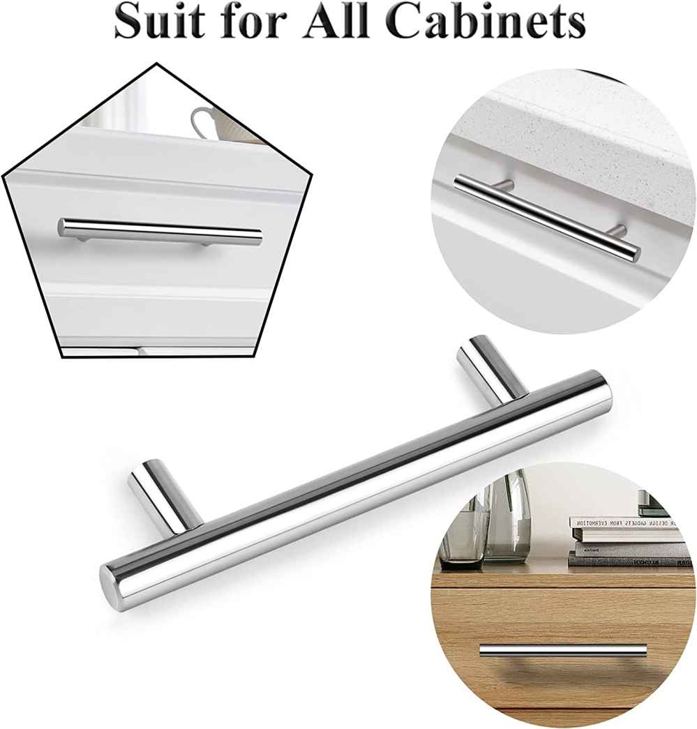 7.56-in. x 1.25-in. Stainless Steel Cabinet Cabinet Handle In Chrome