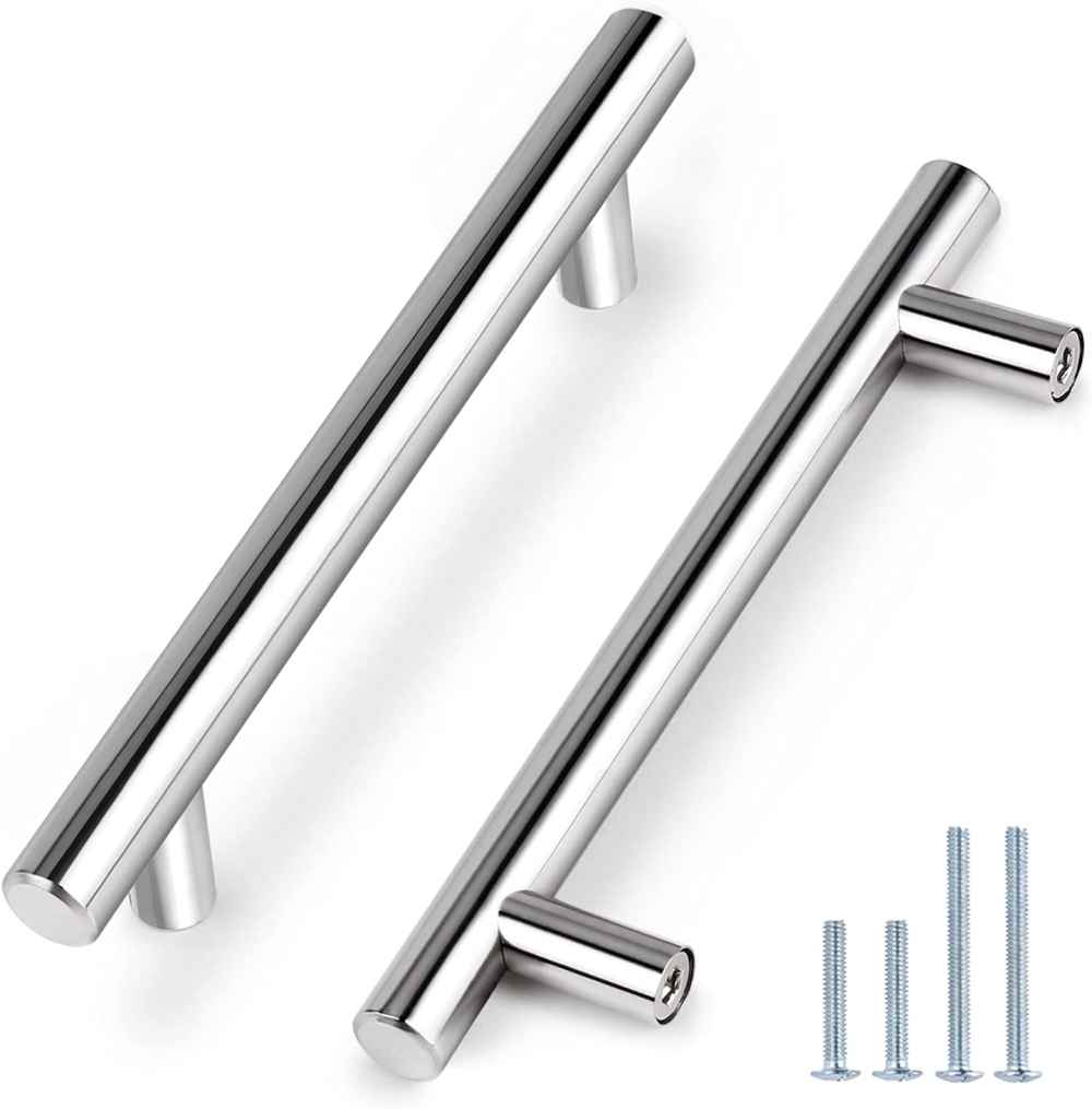 7.56-in. x 1.25-in. Stainless Steel Cabinet Cabinet Handle In Chrome