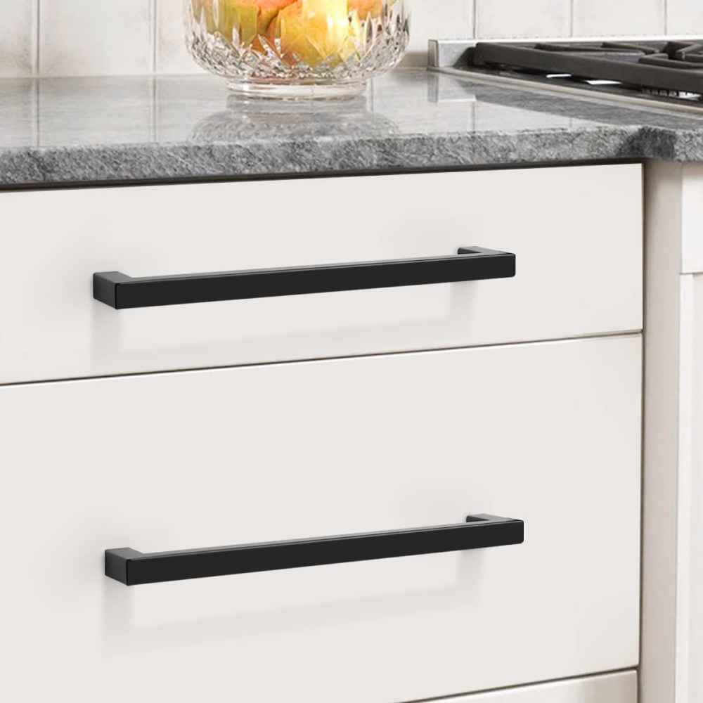 4.5-in. x 1.25-in. Stainless Steel Cabinet Cabinet Handle In Black