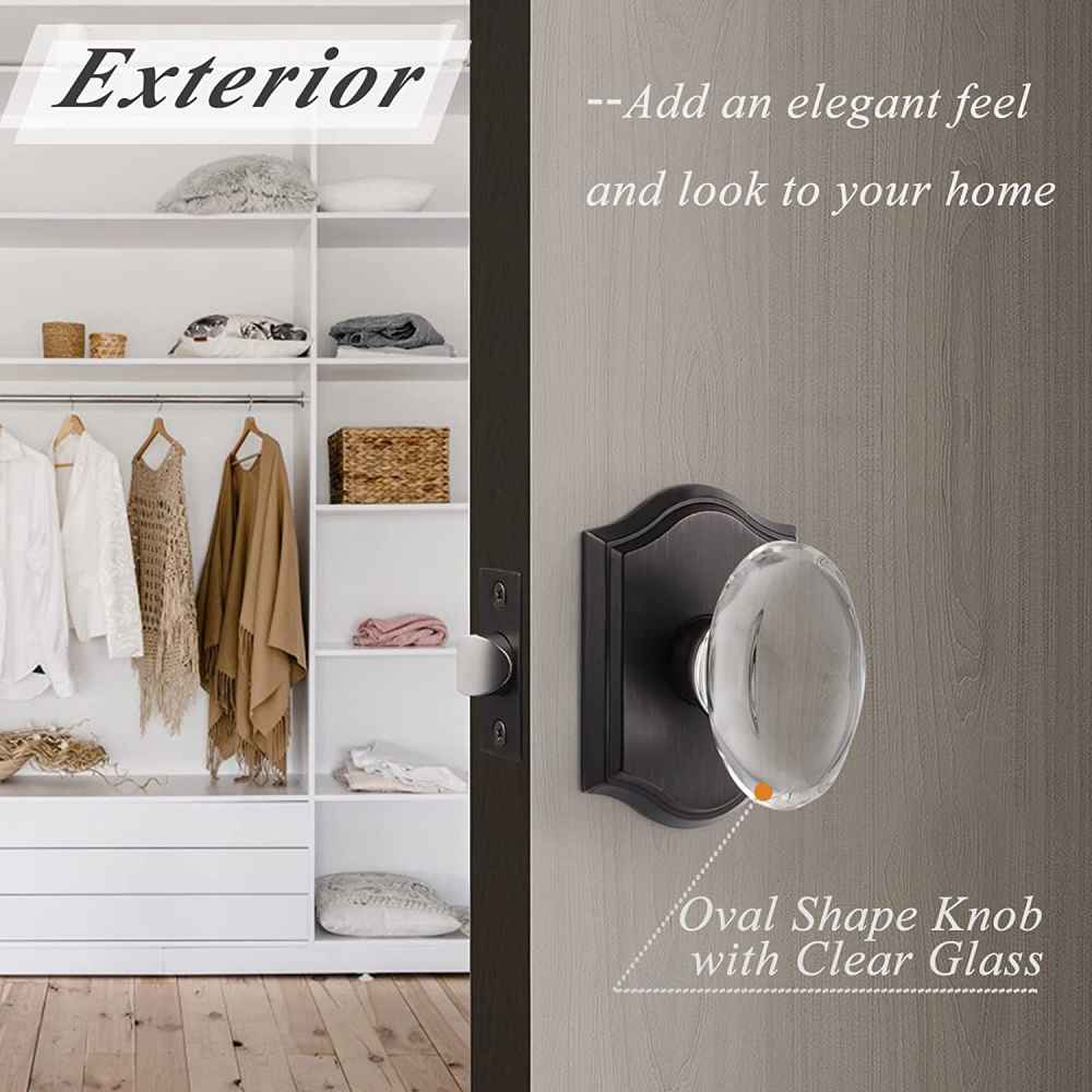 2.63-in. x 0.03-in. Glass-Zinc Alloy Door Door Lock In Oil Rubbed Bronze