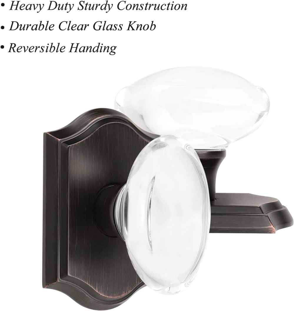 2.63-in. x 0.03-in. Glass-Zinc Alloy Door Door Lock In Oil Rubbed Bronze