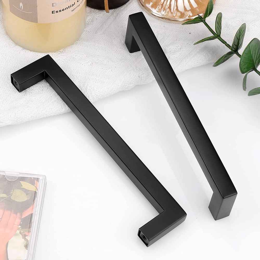 8-in. x 1.25-in. Stainless Steel Cabinet Cabinet Handle In Black
