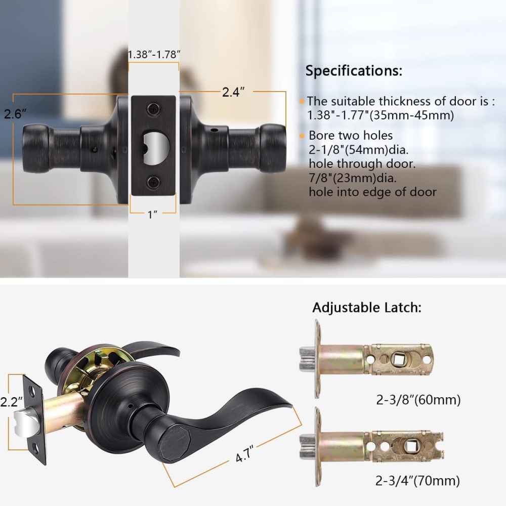 5.2-in. x 0.03-in. Stainless Steel Door Door Lock In Oil Rubbed Bronze