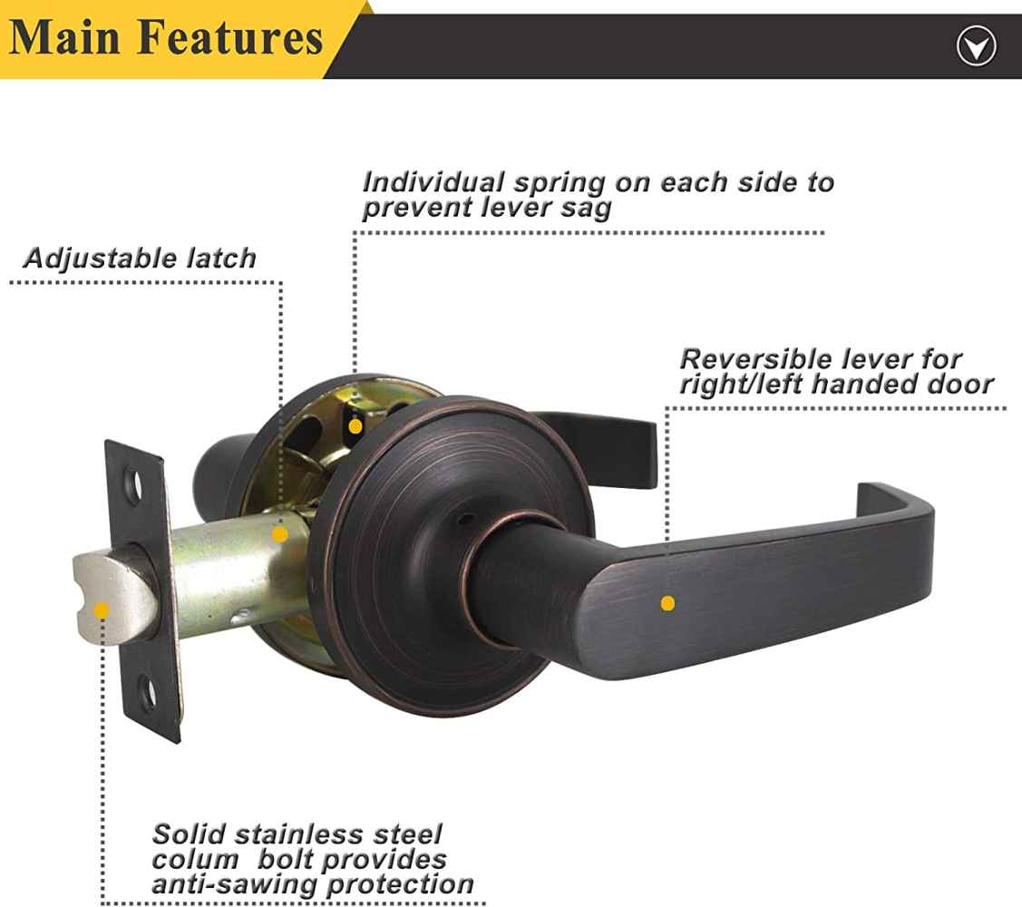 2.5-in. x 0.03-in. Zinc Alloy Door Door Lock In Oil Rubbed Bronze