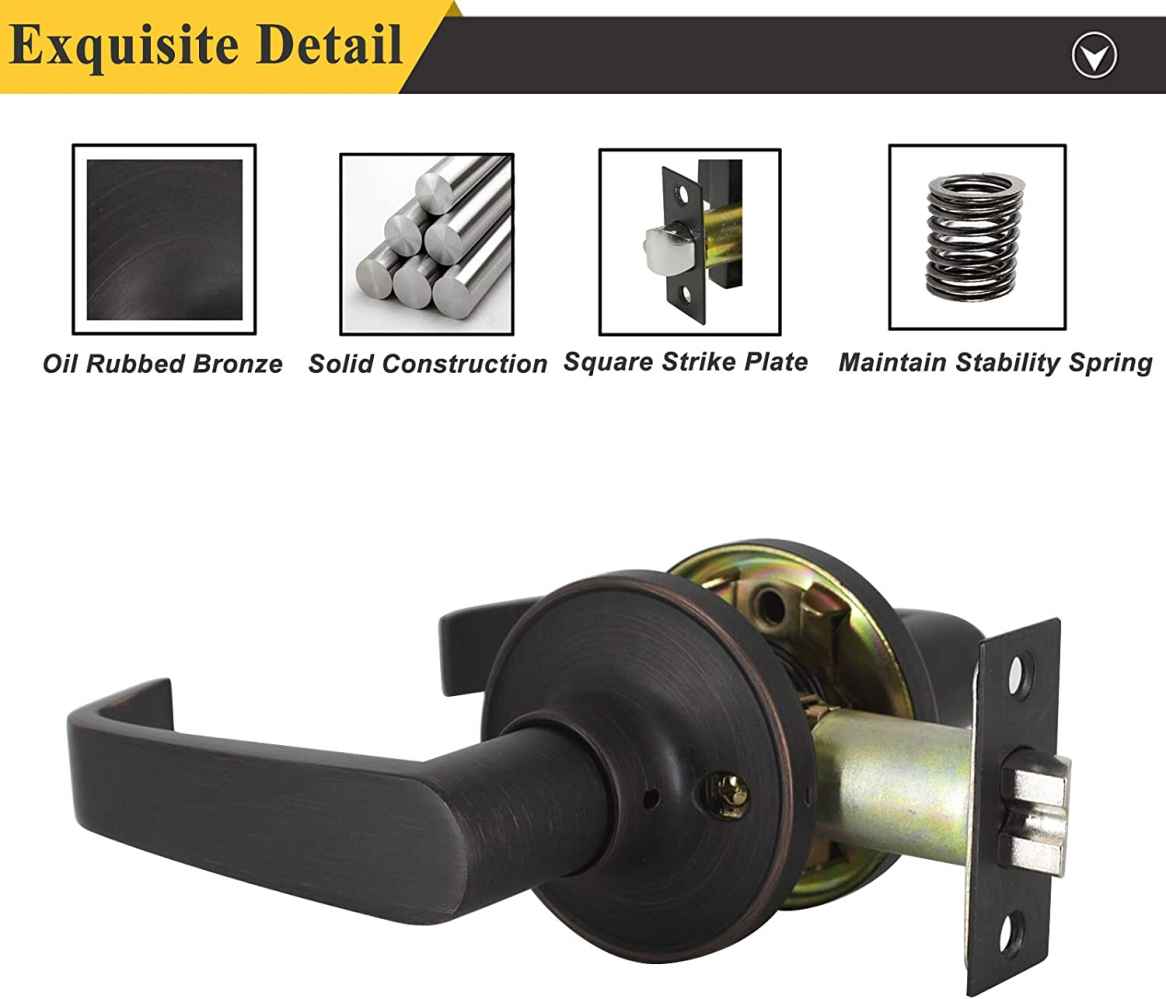 2.5-in. x 0.03-in. Zinc Alloy Door Door Lock In Oil Rubbed Bronze