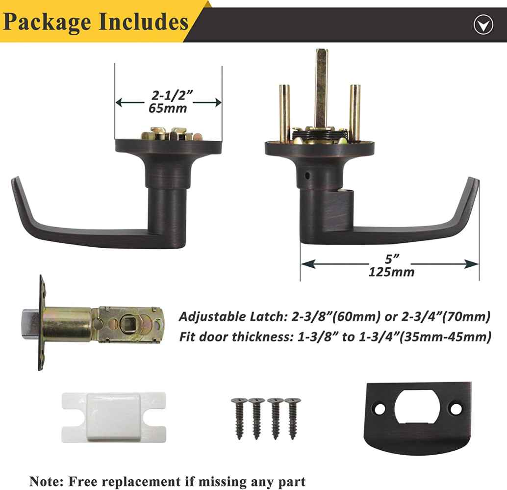 2.5-in. x 0.03-in. Zinc Alloy Door Door Lock In Oil Rubbed Bronze