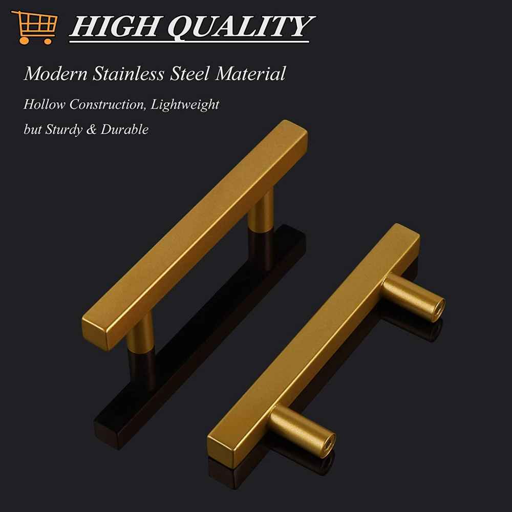 5-in. x 1.25-in. Stainless Steel Cabinet Cabinet Handle In Gold