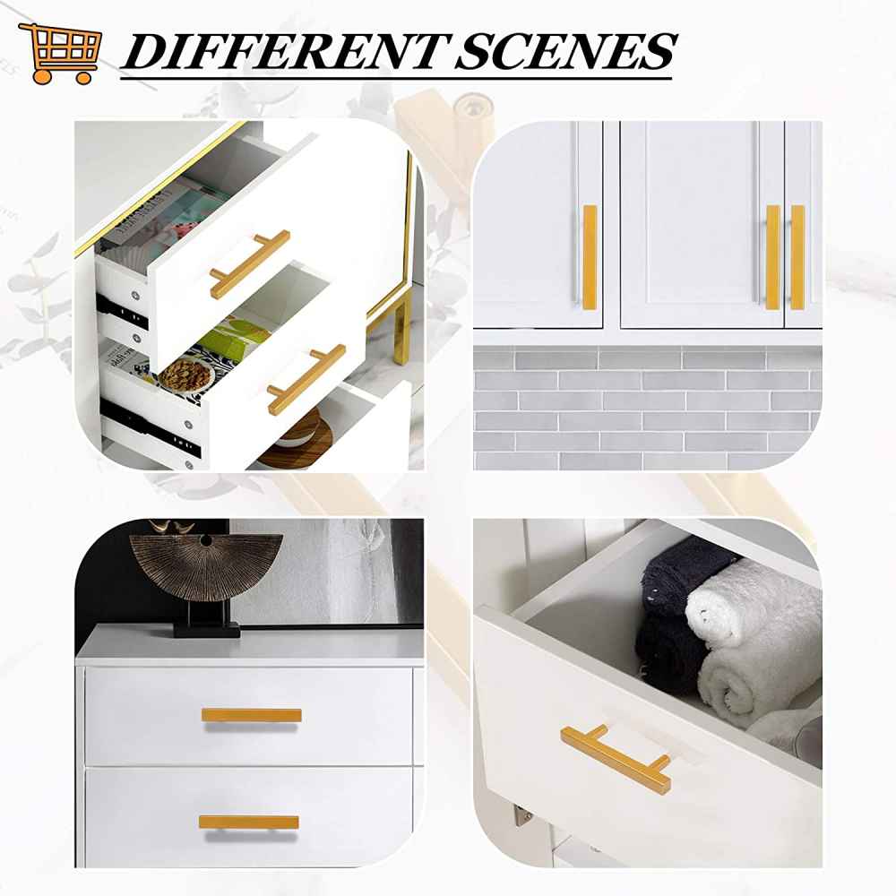 5-in. x 1.25-in. Stainless Steel Cabinet Cabinet Handle In Gold
