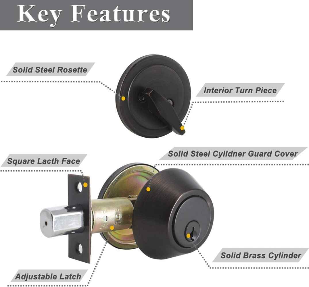 3.5-in. x 0.03-in. Stainless Steel Cabinet Door Lock In Oil Rubbed Bronze