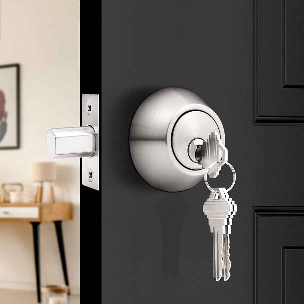 2.56-in. x 0.03-in. Stainless Steel Door Door Lock In Brushed Nickel