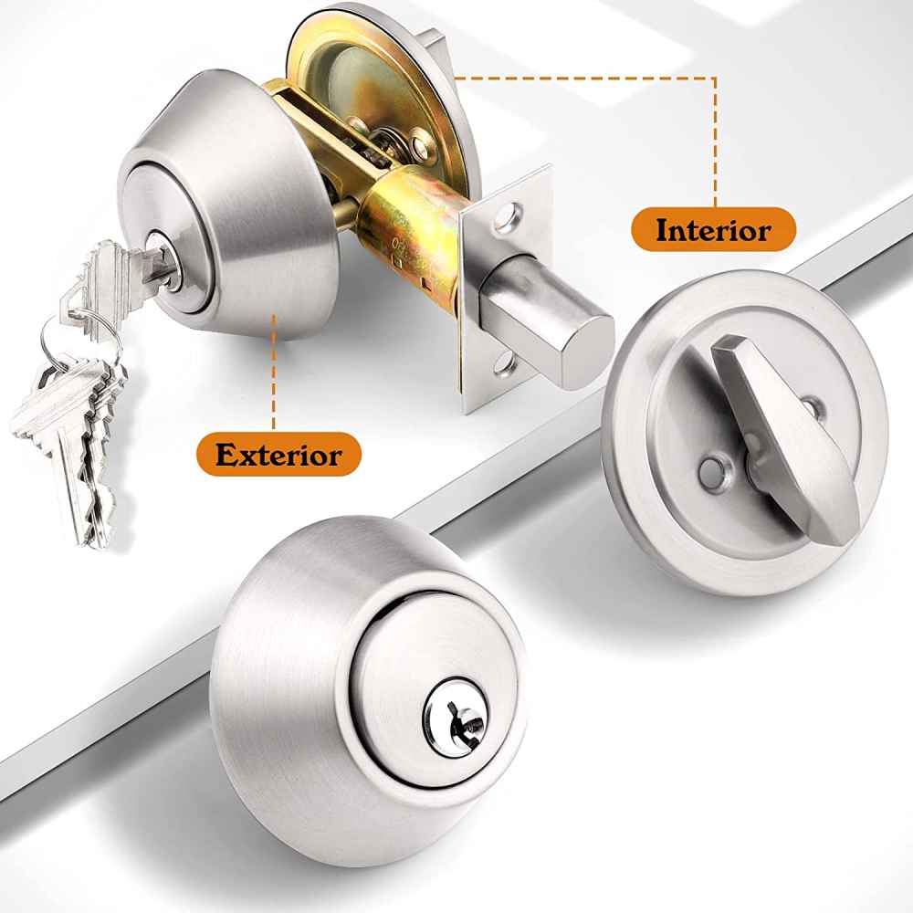 2.56-in. x 0.03-in. Stainless Steel Door Door Lock In Brushed Nickel