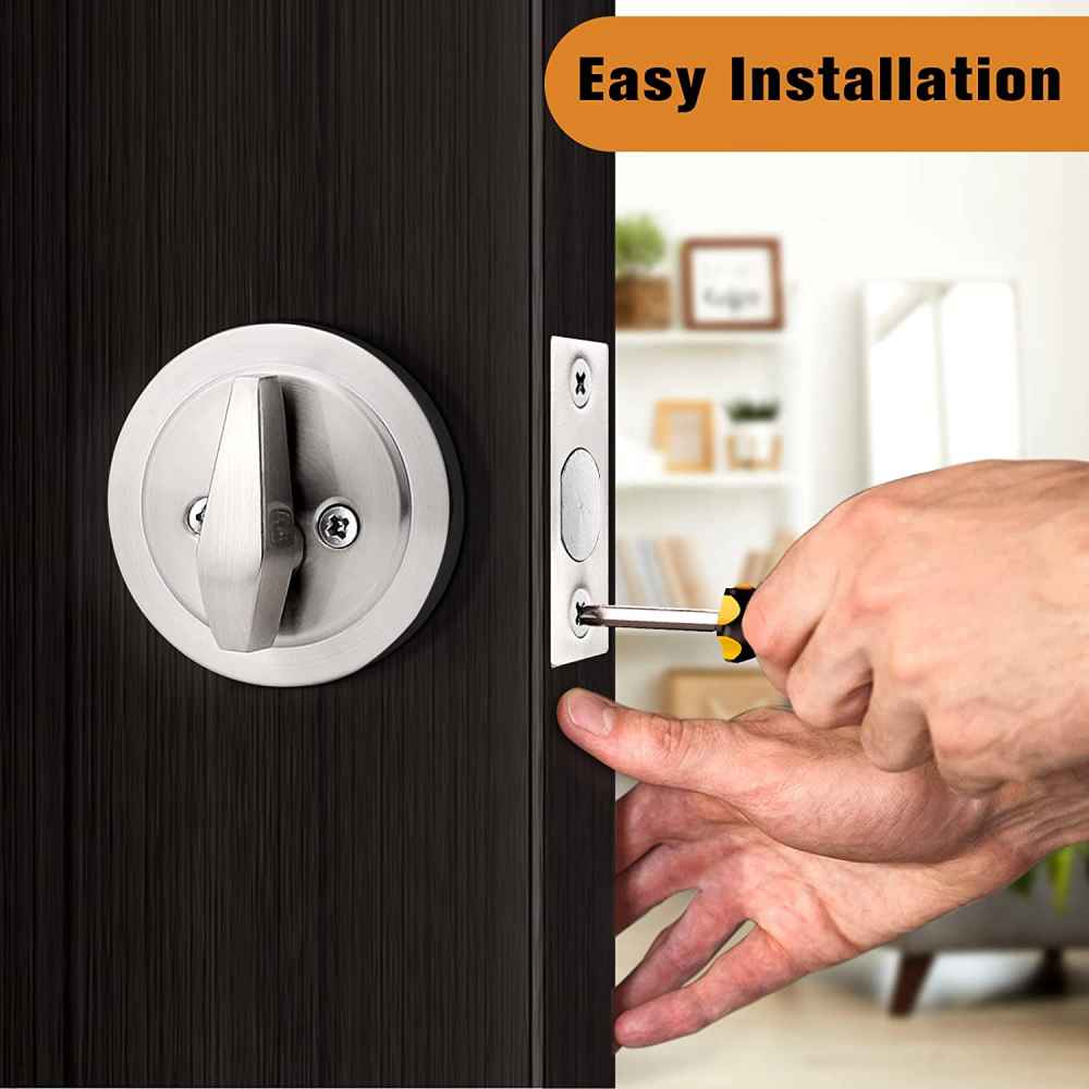 2.56-in. x 0.03-in. Stainless Steel Door Door Lock In Brushed Nickel