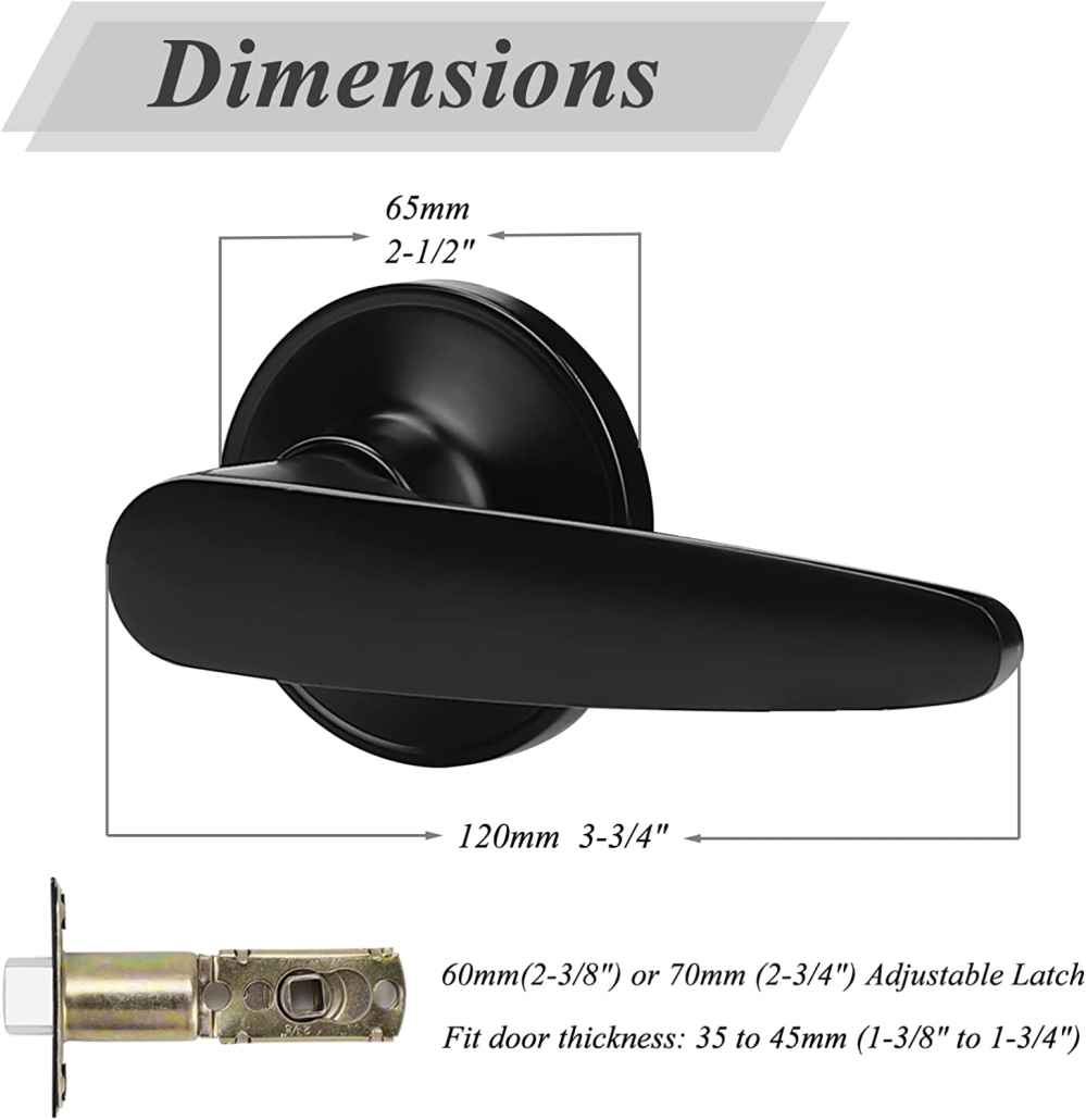 2.5-in. x 0.01-in. Zinc Alloy Door Door Lock In Black