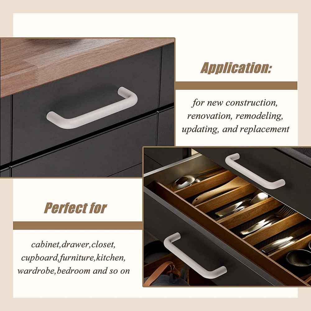 4.02-in. x 1.25-in. Plastic Cabinet Cabinet Handle In White