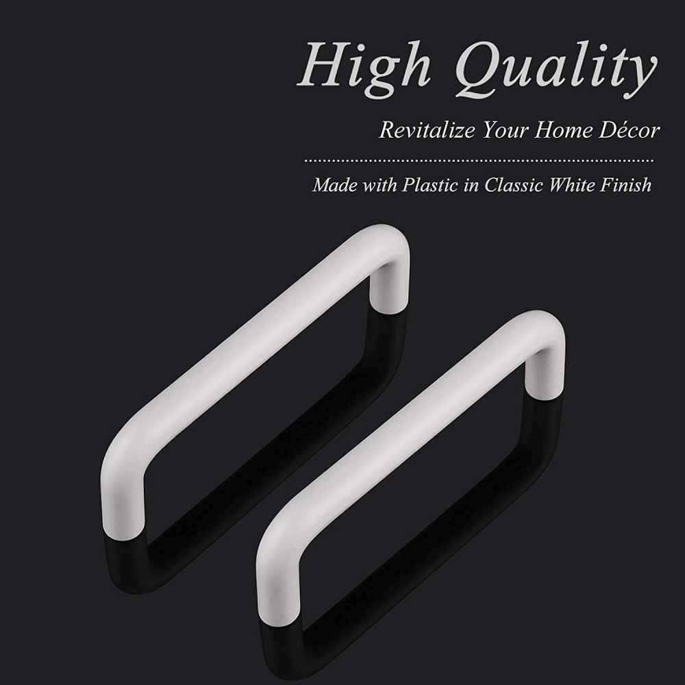 4.02-in. x 1.25-in. Plastic Cabinet Cabinet Handle In White