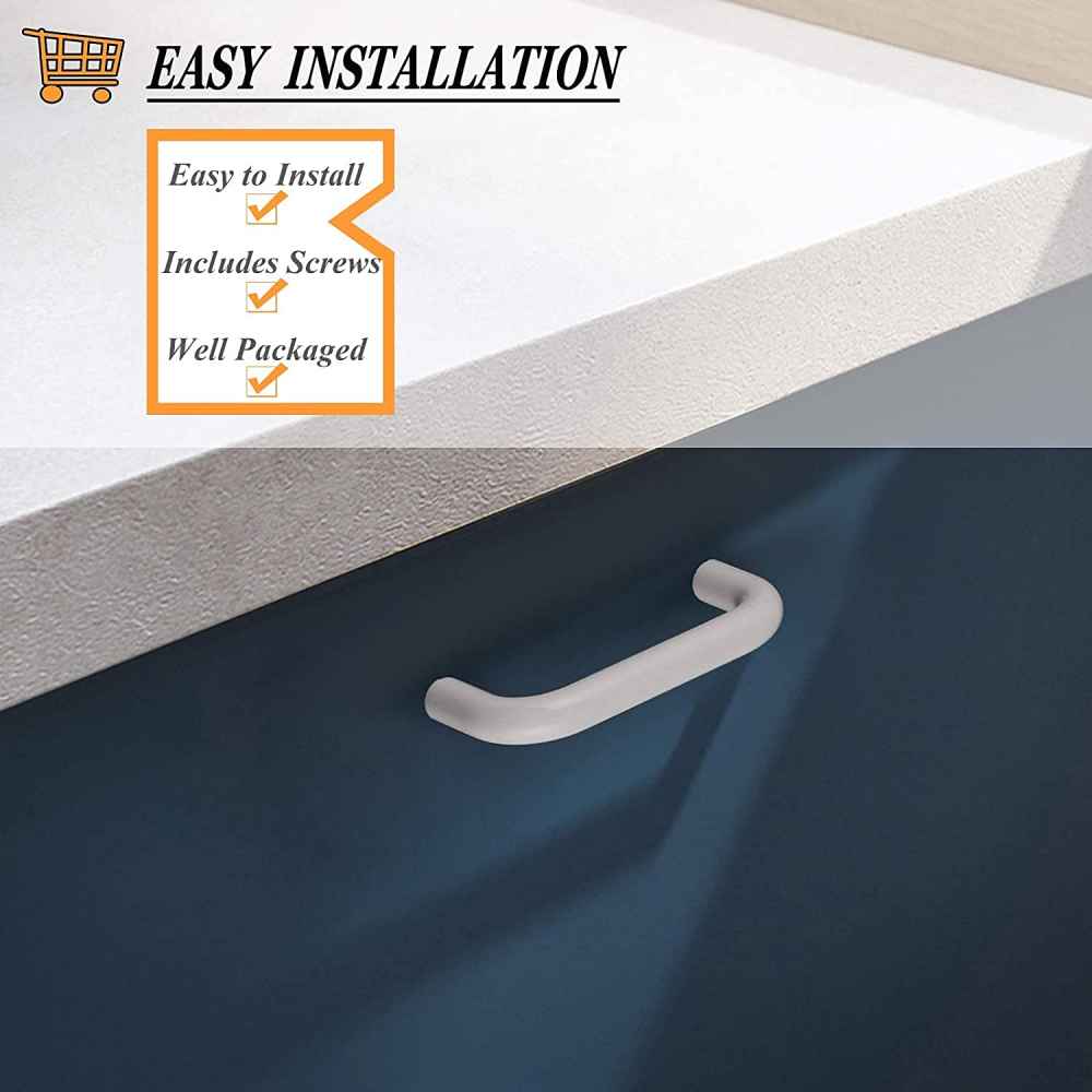 4.02-in. x 1.25-in. Plastic Cabinet Cabinet Handle In White