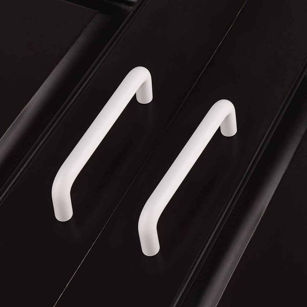 4.02-in. x 1.25-in. Plastic Cabinet Cabinet Handle In White