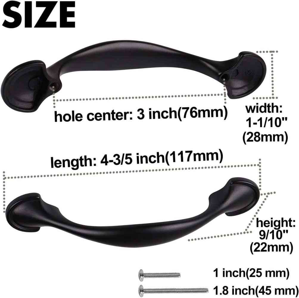 4.06-in. x 0.9-in. Zinc Alloy Cabinet Cabinet Handle In Black