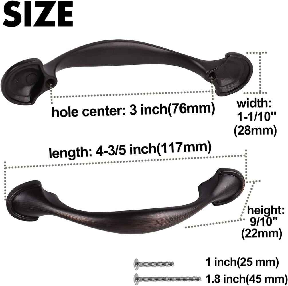 4.06-in. x 0.9-in. Zinc Alloy Cabinet Cabinet Handle In Oil Rubbed Bronze