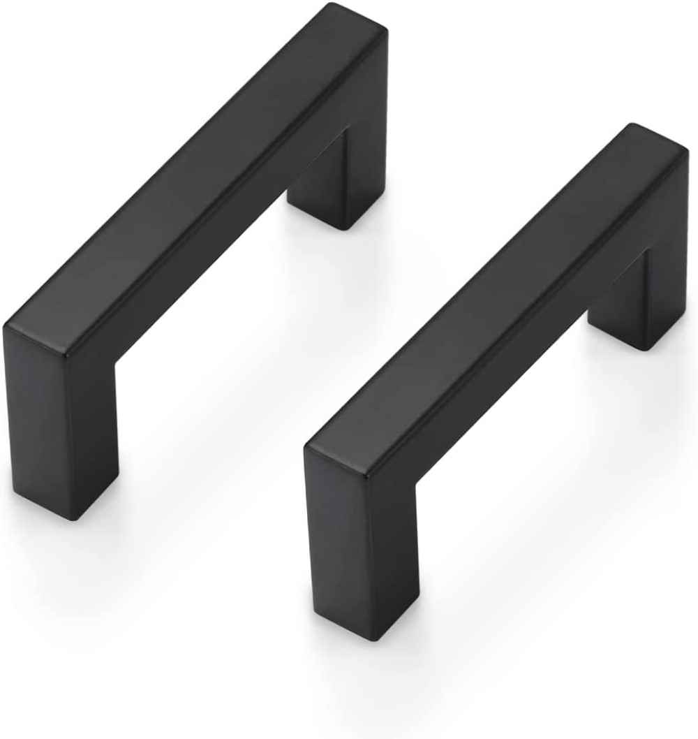3.4-in. x 1.25-in. Stainless Steel Cabinet Cabinet Handle In Black