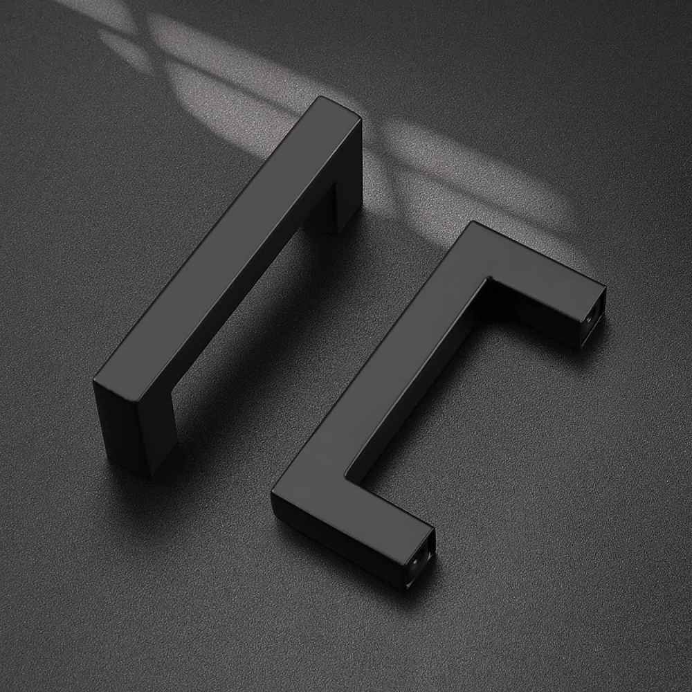 3.4-in. x 1.25-in. Stainless Steel Cabinet Cabinet Handle In Black
